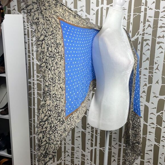 Cruise Ready Cornflower Blue Polka Dot Scarf Wrap - Picture 6 of 10